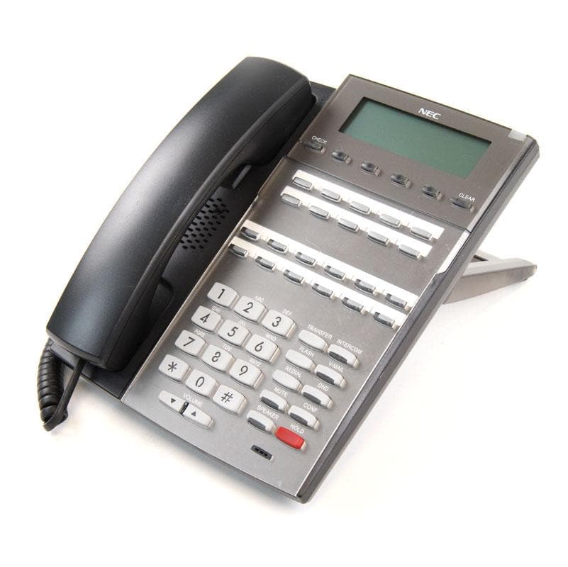 NEC America 22 Button Display Phone - 2x20 Alphanumeric Display, Built-in Speakerphone, Desk Stand