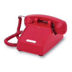 Cortelco 2500 No Dial Desk Phone (Red) (250047-VBA-NDL)