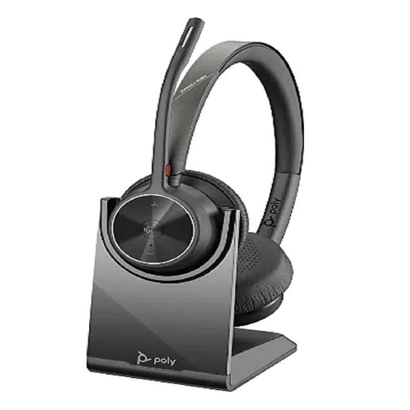 Poly Voyager 4320 Series UC Bluetooth Headset (218476-02) With Charging Stand